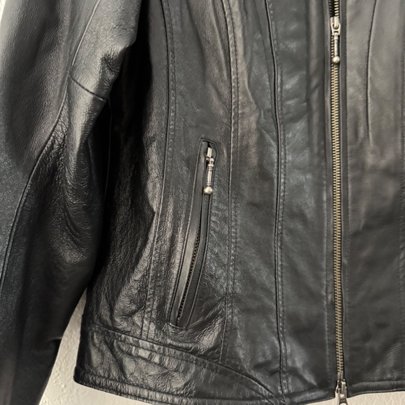 Harley Davidson Women’s Genuine Leather Riding Jacket 2009 Black medium - Picture 5 of 16
